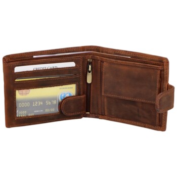 Pánská kožená peněženka hnědá - Delami Aroga Lev