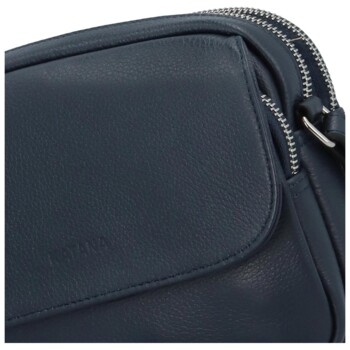Dámská kožená crossbody kabelka tmavě modrá - Katana Yeiny