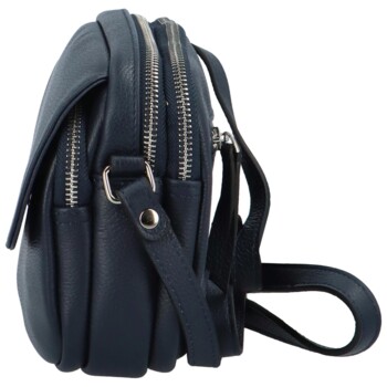 Dámská kožená crossbody kabelka tmavě modrá - Katana Yeiny