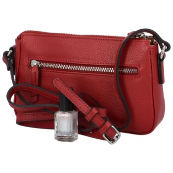 Dámská kožená crossbody kabelka tmavě červená - Katana Zeily