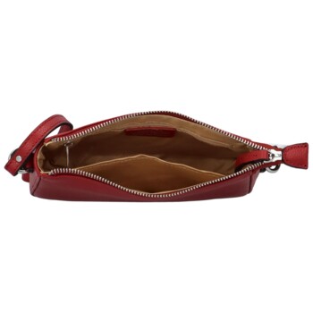 Dámská kožená crossbody kabelka tmavě červená - Katana Zeily