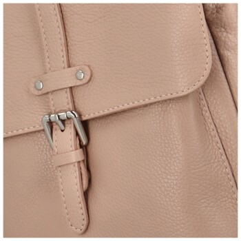 Dámský kožený batůžek bledě růžový - ItalY Oktens