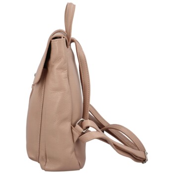 Dámský kožený batůžek bledě růžový - ItalY Oktens