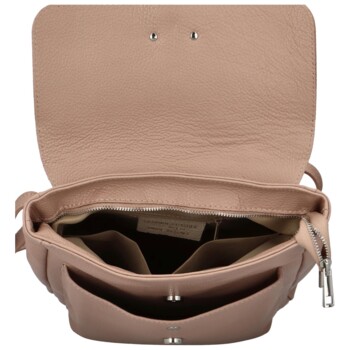 Dámský kožený batůžek bledě růžový - ItalY Oktens