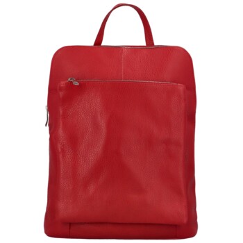 Dámský kožený batůžek kabelka tmavě červený - ItalY Houtel 2