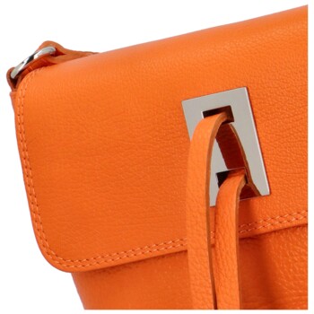 Dámská kožená crossbody kabelka oranžová - ItalY Porta