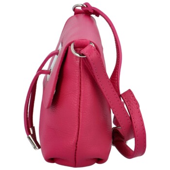Dámská kožená crossbody kabelka fuchsiová - ItalY Porta