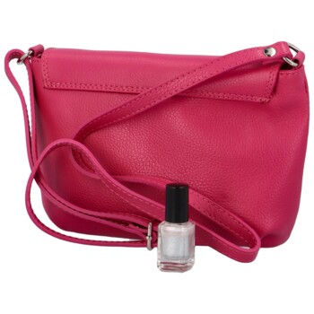 Dámská kožená crossbody kabelka fuchsiová - ItalY Porta