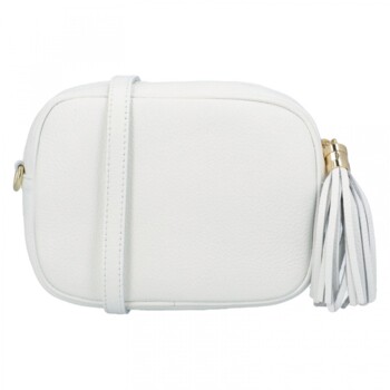 Dámská kožená crossbody kabelka bílá -  ItalY Kriane G