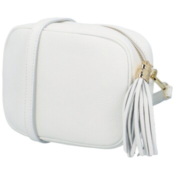 Dámská kožená crossbody kabelka bílá -  ItalY Kriane G