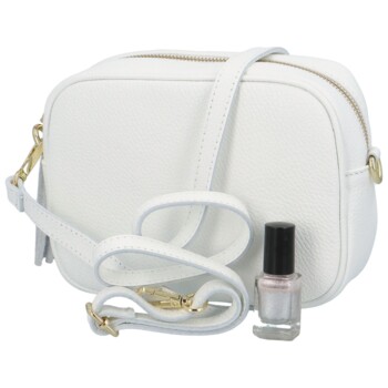 Dámská kožená crossbody kabelka bílá -  ItalY Kriane G