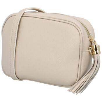 Dámská kožená crossbody kabelka béžová -  ItalY Kriane G