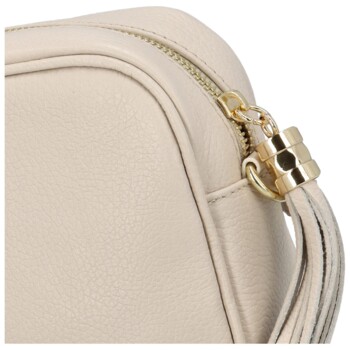 Dámská kožená crossbody kabelka béžová -  ItalY Kriane G