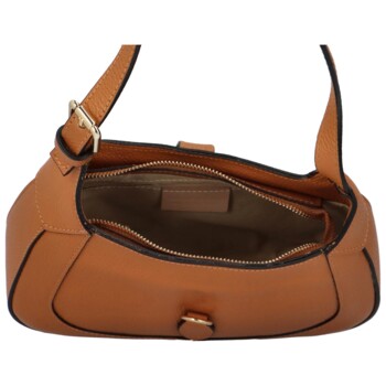 Dámská kožená kabelka přes rameno světle hnědá - Delami Levellois