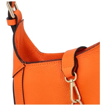 Dámská kožená kabelka přes rameno oranžová - Delami Levellois