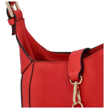 Dámská kožená kabelka přes rameno červená - Delami Levellois