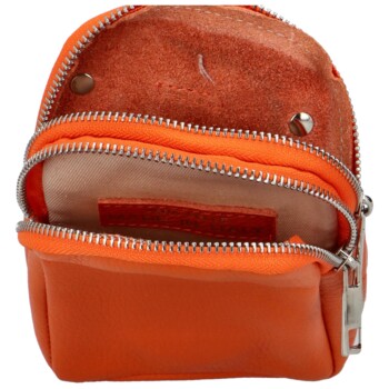 Dámské kožené crossbody pouzdro oranžové - Delami Valli