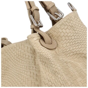 Dámská kožená kabelka béžová - Delami Minestra
