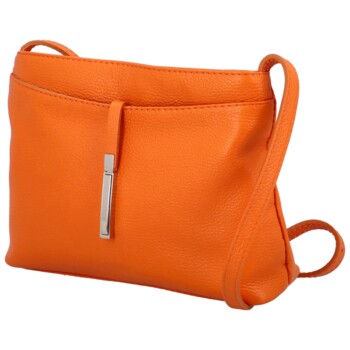 Dámská kožená crossbody kabelka oranžová - ItalY Eneta