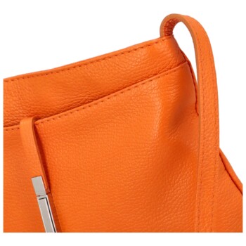 Dámská kožená crossbody kabelka oranžová - ItalY Eneta