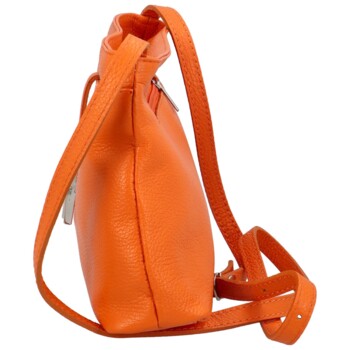 Dámská kožená crossbody kabelka oranžová - ItalY Eneta