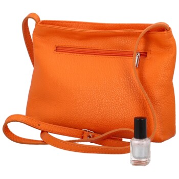 Dámská kožená crossbody kabelka oranžová - ItalY Eneta