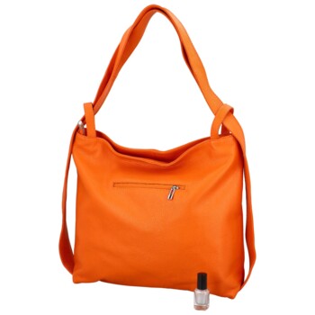 Dámská kožená kabelka přes rameno oranžová - ItalY Armáni Medium