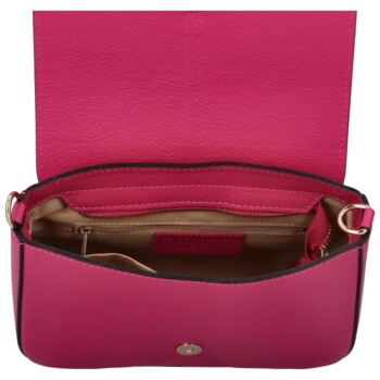Dámská kožená crossbody kabelka fuchsiová - ItalY Neul