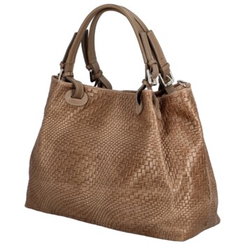 Dámská kožená kabelka hnědá - Delami Minestra