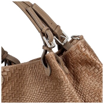 Dámská kožená kabelka hnědá - Delami Minestra