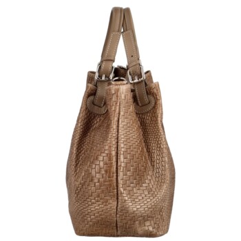 Dámská kožená kabelka hnědá - Delami Minestra