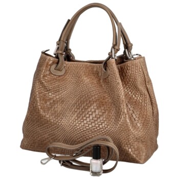 Dámská kožená kabelka hnědá - Delami Minestra
