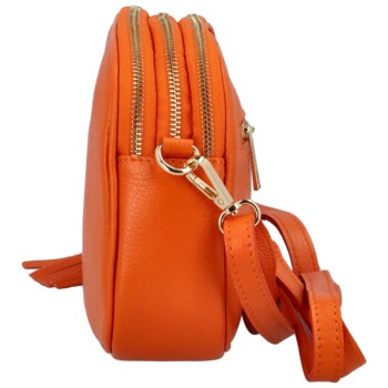 Dámská kožená crossbody kabelka oranžová - ItalY Prianna G