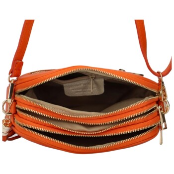 Dámská kožená crossbody kabelka oranžová - ItalY Prianna G