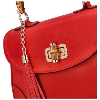 Dámská kožená kabelka do ruky červená - Delami Avelio