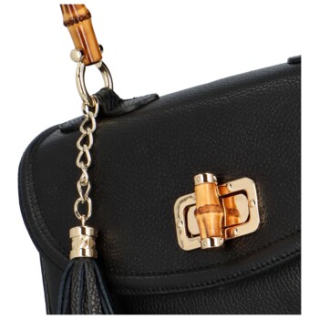 Dámská kožená kabelka do ruky černá - Delami Avelio