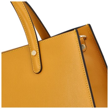 Dámská kožená kabelka do ruky tmavě žlutá - Delami Silvia