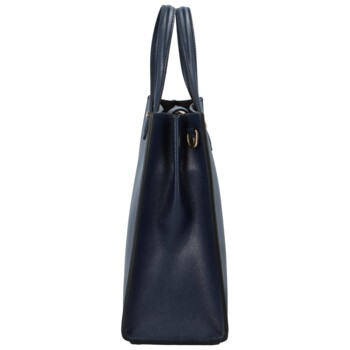 Dámská kožená kabelka do ruky tmavě modrá - Delami Silvia