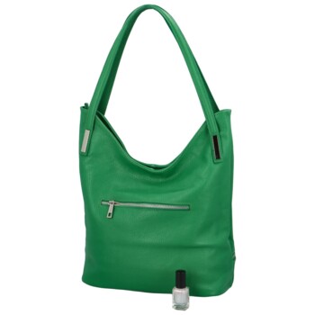 Dámská kožená kabelka přes rameno zelená - ItalY Nellis