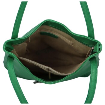 Dámská kožená kabelka přes rameno zelená - ItalY Nellis