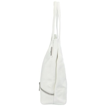 Dámská kožená měkká kabelka přes rameno bílá - ItalY Nellis