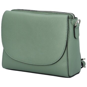 Dámská kožená crossbody kabelka šedozelená - Delami Juliane
