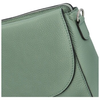 Dámská kožená crossbody kabelka šedozelená - Delami Juliane