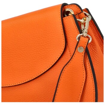 Dámská kožená kabelka přes rameno oranžová - ItalY Amanda