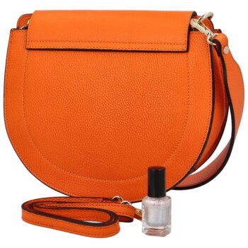 Dámská kožená kabelka přes rameno oranžová - ItalY Amanda