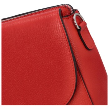 Dámská kožená crossbody kabelka červená - Delami Juliane
