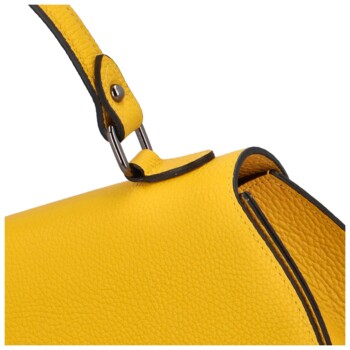 Dámská kožená kabelka do ruky žlutá - ItalY Yoselin
