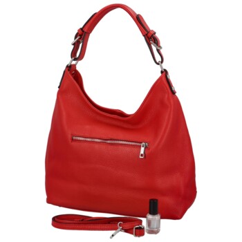 Dámská kožená kabelka červená - ItalY Inpelle