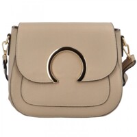 Dámská kožená crossbody kabelka světlá taupe - ItalY Pretty