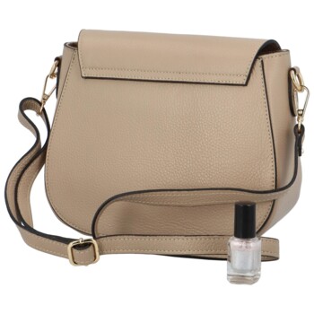 Dámská kožená crossbody kabelka světlá taupe - ItalY Pretty